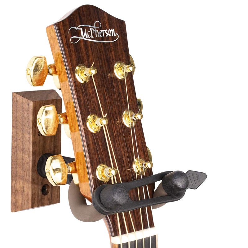 String Swing Guitar Wall Mount Hanger with Keeper Strap- Electric Acoustic and Bass Guitars CC01K-BW - Image 1
